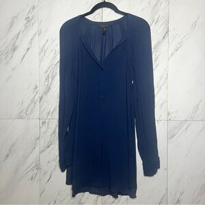 BCBGMaxAzria Jones Long Sleeve High Low Sheer Tunic Dress SZ S